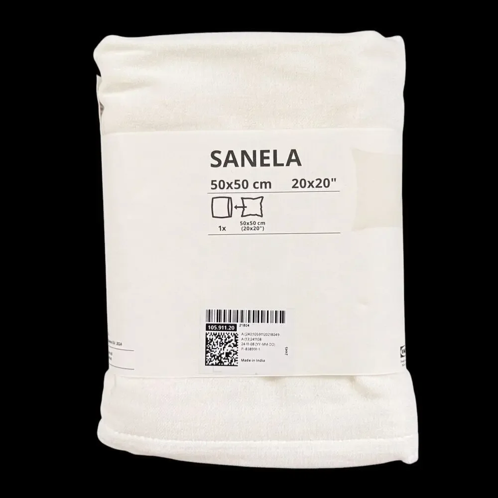 IKEA SANELA Off-White Velvet Cotton Pillow Cover 20